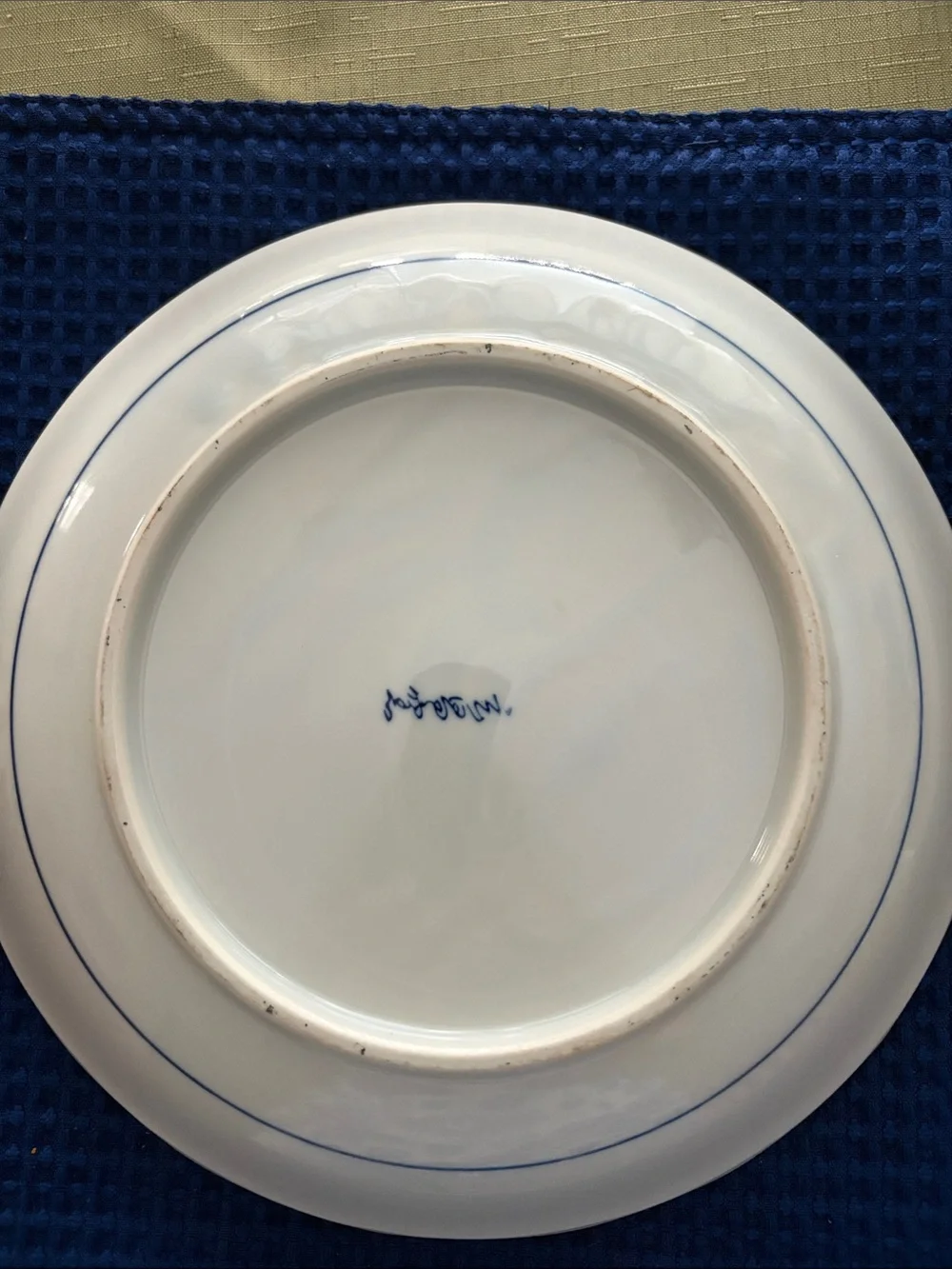 Blue and White Decorative Porcelain Bowl- Classic Floral & Peacock Design